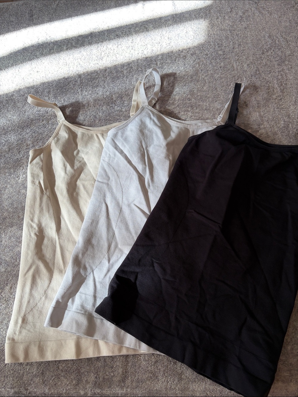 Shapermint Cami Tank Trio - Black, White, Cream